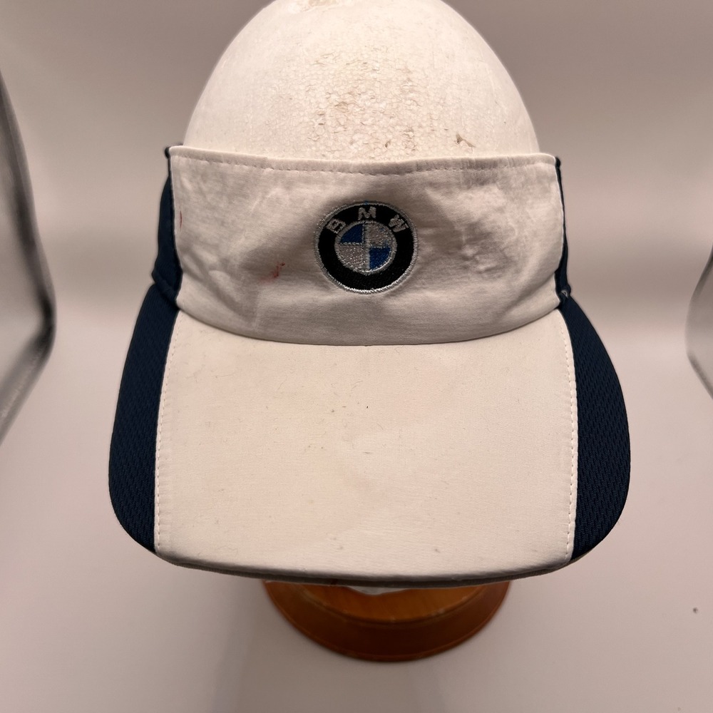BMW USA Olympic Team Apparel Visor White Navy Blue Adjustable Hat 411905